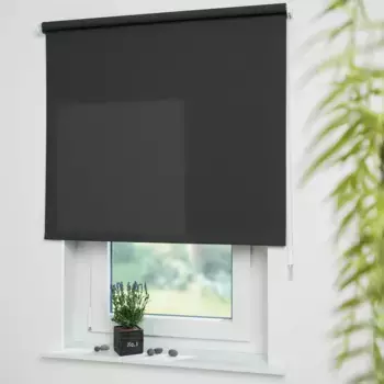 Рулонные шторы Liedeco с боковым открыванием «Uni», светозащита, с отверстием, свободно висят, возможен монтаж без сверления, для крепления с помощью отдельного зажимного уголка, темно-серый