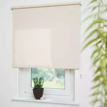 Рулонные шторы Liedeco с боковым открыванием «Uni», светозащита, с отверстием, свободно висят, возможен монтаж без сверления, для крепления с помощью отдельного зажимного уголка, цвет cream
