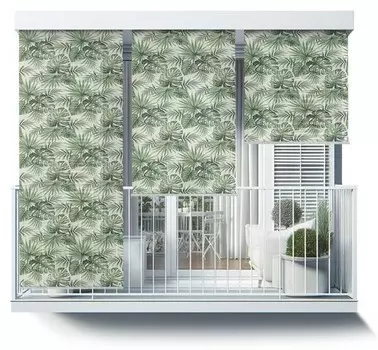 Рулонные шторы Tulup Bltter tropischer Pflanzen, 140x290x1 см, зеленый