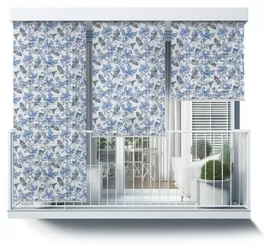 Рулонные шторы Tulup Blumen und Schmetterlinge, 50x180x1 см, синий