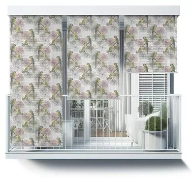 Рулонные шторы Tulup Papageien und Blumen, 80x180x1 см, многоцветный