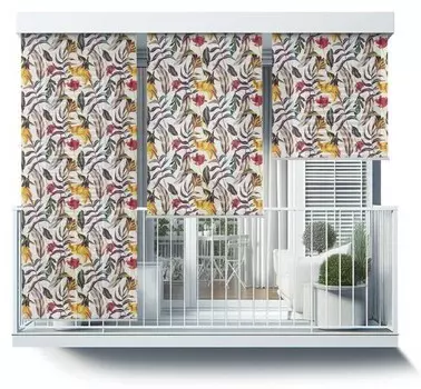 Рулонные шторы Tulup Tropische Blumen und Bltter, 120x290x1 см, многоцветный