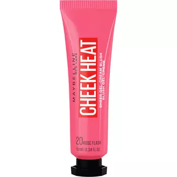 Румяна 20 розовые, 10 мл Maybelline New York Cheek heat, цвет 20 rose flash