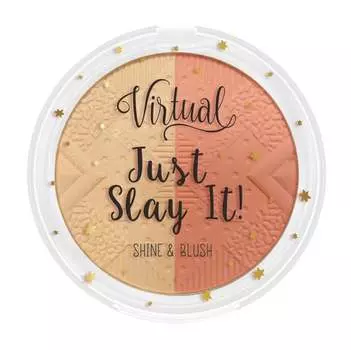Румяна с хайлайтером 02 Peach Glow, 9 г Virtual, Just Slay It!
