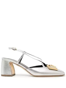 Rupert Sanderson туфли-лодочки с квадратным носком, серебристый