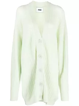 Rus кардиган оверсайз в рубчик, зеленый