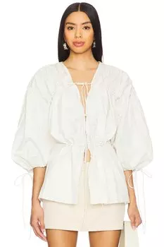 Рюшевая блузка с мятой шнуровкой Marques ' Almeida, white