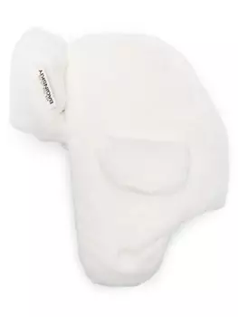 Ruslan Baginskiy шапка из искусственного меха с нашивкой-логотипом, белый