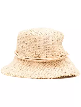 Ruslan Baginskiy соломенная панама с нашивкой-логотипом, нейтральный