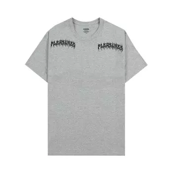 Рваная футболка Pleasures Heather Grey