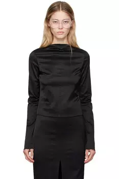 Рваная футболка с длинным рукавом Mm6 Maison Margiela, черный