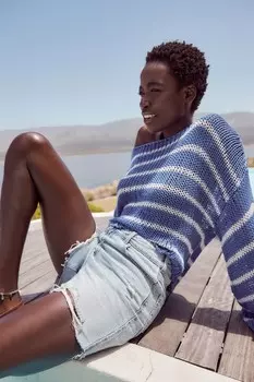 Рваные джинсовые шорты Next, белый