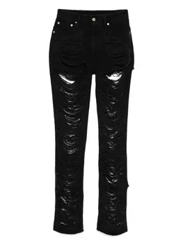 Рваные джинсы MM6 Maison Margiela, черный