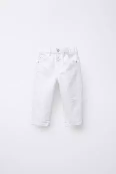 Рваные мамины джинсы ZARA, белый