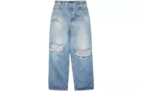 Рваные мешковатые джинсы Balenciaga, синий
