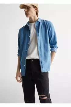 Рваные зауженные джинсы Mango, черный