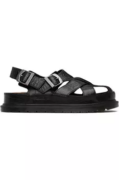 Рыбацкие сандалии из анилиновой кожи крокодила Dr. Martens, коричневый