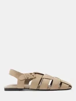 Рыбацкие сандалии в клетку с кожаной подкладкой HUSH, цвет Stone