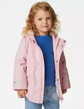 Рыбацкое пальто Stormwear с капюшоном (2–8 лет) Marks & Spencer, розовый