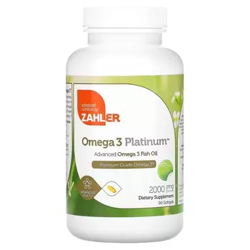 Рыбий жир Zahler Omega 3 Platinum Advanced Omega 3 2000 мг, 90 мягких таблеток