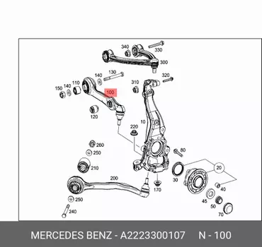 Рычаг передн. опорн. лев. / federlenker A2223300107 MERCEDES-BENZ