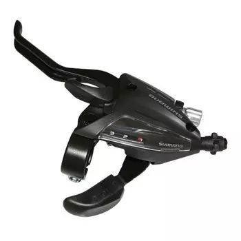 Рычаги переключения передач и тормоза (для плоского руля) 3v Shimano ST-EF500-L4A Ez Fire Plus, черный / черный / черный
