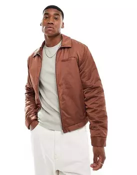 Ржавая атласная куртка Харрингтон ASOS DESIGN