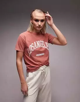 Ржавая футболка Topshop LA