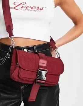 Ржавая сумка через плечо Topshop Nina с абстрактным стежком