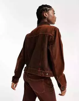 Ржаво-красная джинсовая куртка Weekday Unisex Rodeo