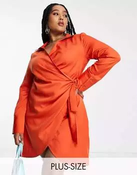 Ржавое мини-платье с запахом спереди Extro & Vert