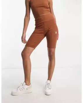 Ржавые шорты-леггинсы в рубчик adidas Originals