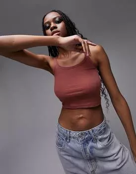 Ржавый базовый жилет в рубчик Topshop Tall