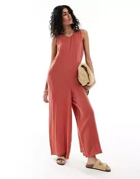 Ржавый комбинезон-кюлот с круглым вырезом ASOS DESIGN