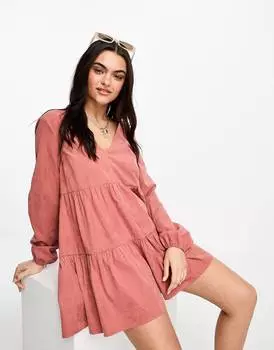 Ржавый комбинезон с пышными рукавами ASOS DESIGN cupro