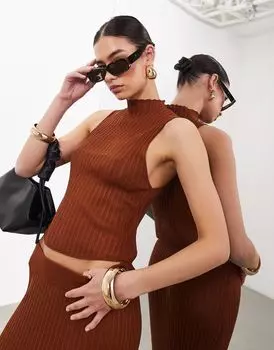 Ржавый прозрачный топ без рукавов тонкой вязки ASOS EDITION — часть комплекта