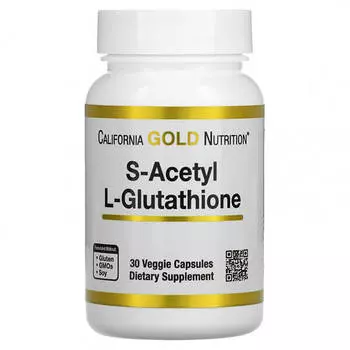 S-ацетил-L-глутатион California Gold Nutrition 100 мг, 30 капсул