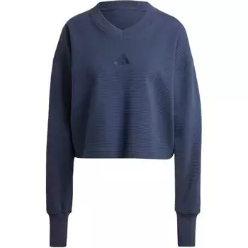 С AdiClub. Толстовка All Szn Ribbed V-образным вырезом Adidas, Legend Ink