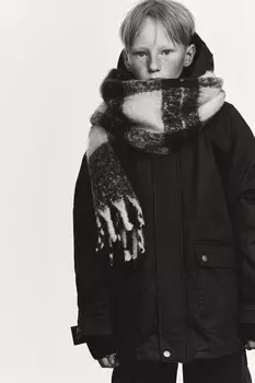 Съемная вощеная куртка с капюшоном ZARA, коричневый