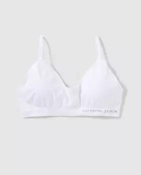 Съемный бесшовный поролоновый бюстгальтер для девочек Cotton Juice, белый