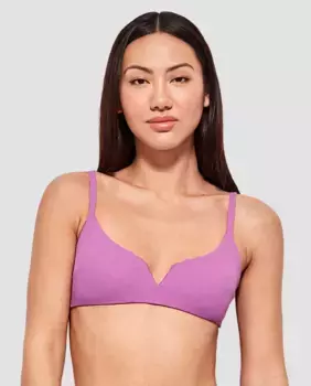 Съемный поролоновый верх бикини из гладкой ткани Gisela, сиреневый