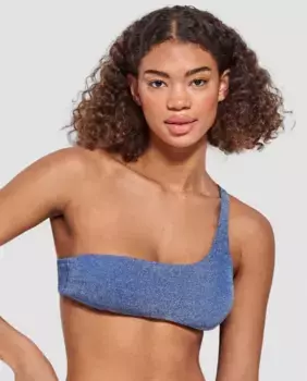 Съемный верх бикини из пеноматериала из блестящей ткани Gisela, синий