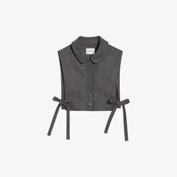 Съемный воротник из смесовой шерсти на пуговицах Claudie Pierlot, цвет noir / gris