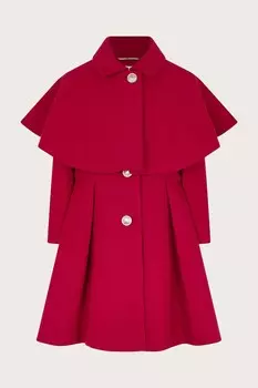 Съемный воротник накидка пальто Monsoon, красный