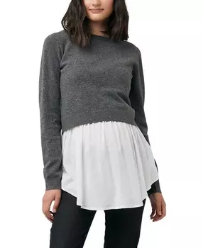 Съемный вязаный свитер для кормящих мам Ripe Sandy для беременных Ripe Maternity, серый