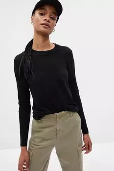 С круглым вырезом из шерсти мериноса Gap, черный