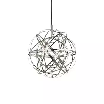 S.luce Atom Светодиодный подвесной светильник с регулируемой яркостью, подвесной светильник, подвесной светильник, хром, 30 см, круглый, серебро