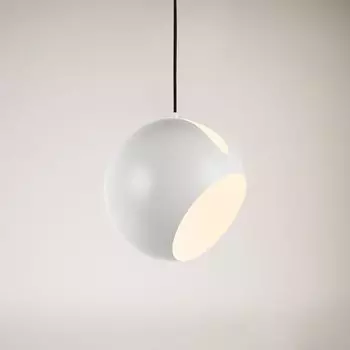 S.luce Ball Подвесной светильник, сменный абажур, подвесной светильник, подвесной светильник, белый, диаметр 30 см, кабель черный, круглый