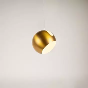 S.luce Ball Подвесной светильник, сменный абажур, подвесной светильник, подвесной светильник, золото, диаметр 20 см, кабель белого цвета, круглый