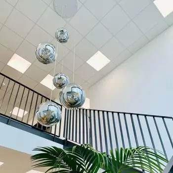 S.luce Fairy, зеркальный шар, подвесной светильник, подвесной светильник, стеклянный шар, подвесной светильник, черный/золотой, 40 см, круглый